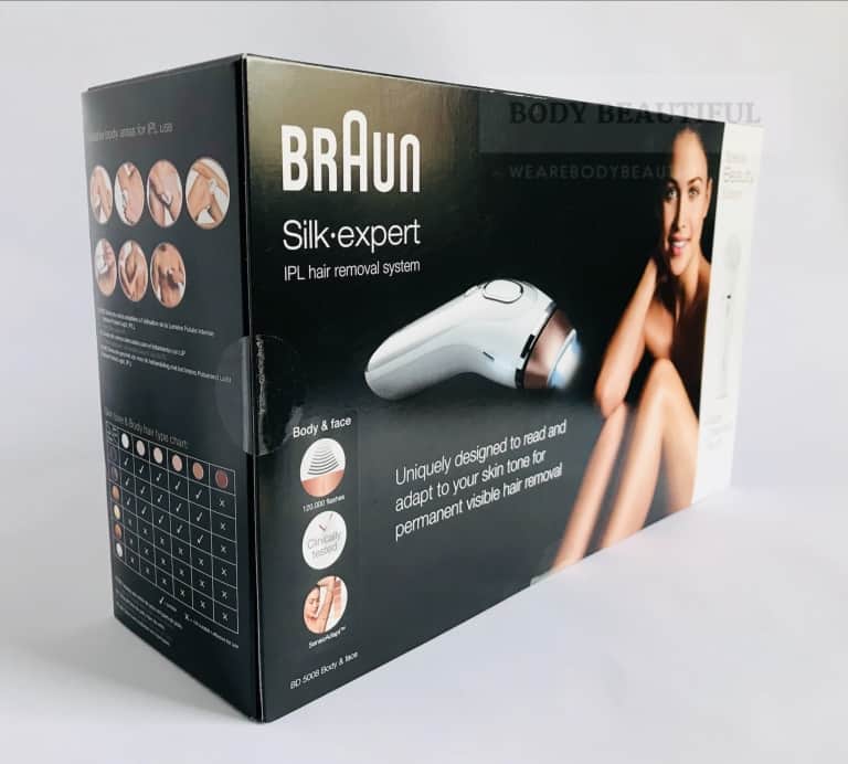 side front view of the black box packing of the Braun IPL.