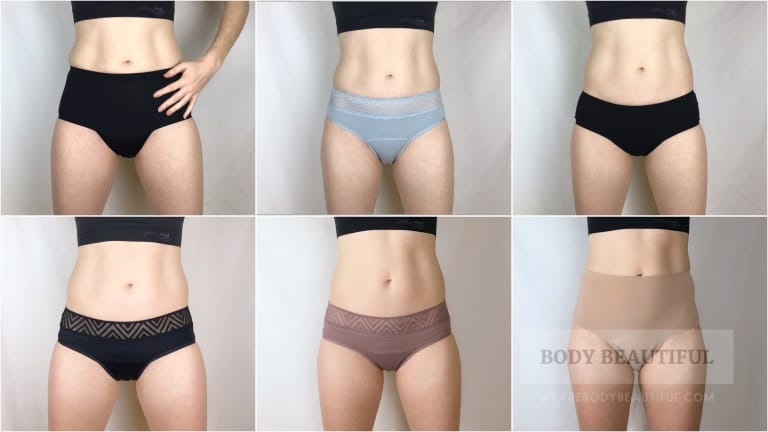 Photos and tried & tested feedback on thinx, Modibodi and Tulip pants over several periods.