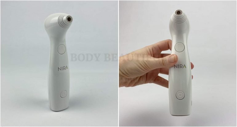 The small NIRA Skicare laser fits comfortably in hand and is cordless