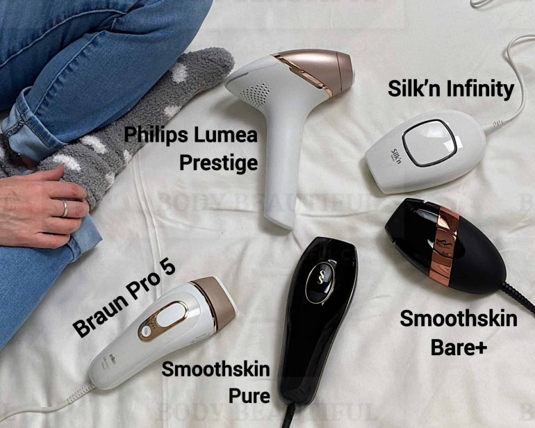 I’ve tested all the leading at-home devices and my favourite and the best home IPL Laser hair removal devices are Philips Lumea Prestige, Smoothskin Pure, Braun Pro 5 IPL, Silk’n Infinity and Smoothskin Bare+. Learn all their pros & cons at Wearebodybeautiful