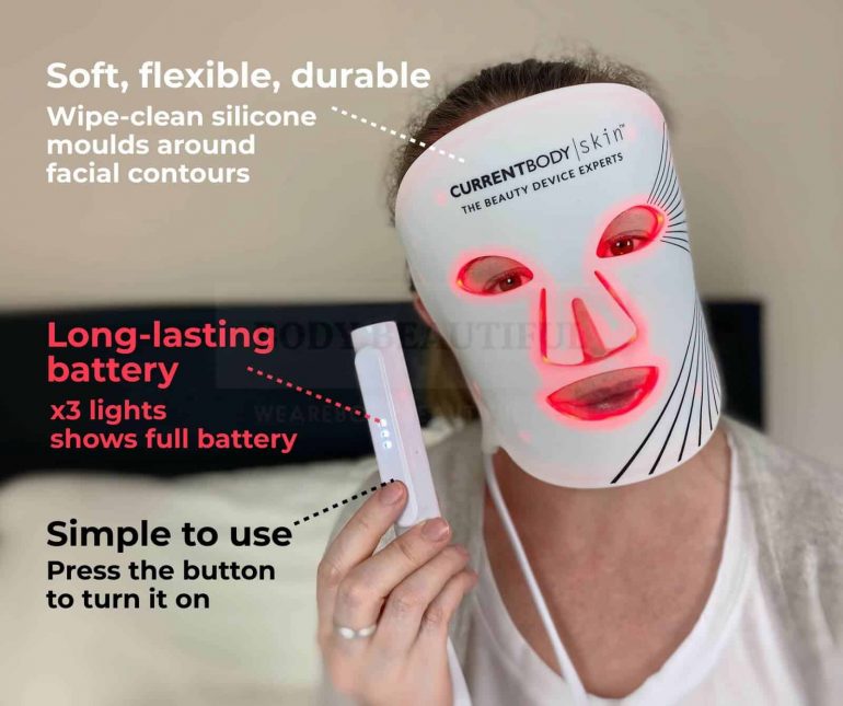 The CurrentBody skin masks are ✔ Soft, flexible, durable, ✔ Simple to use, ✔ Long-lasting battery