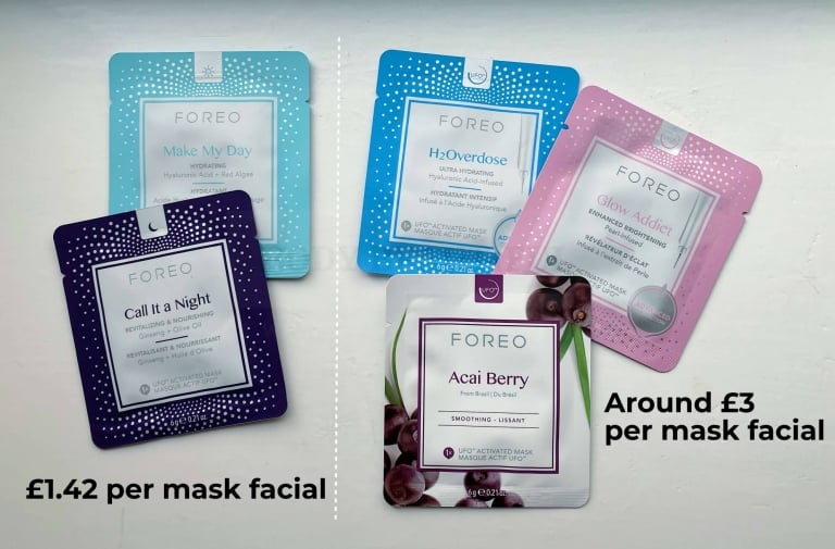 The Korean Make My Day and Call it a Night masks work out at around £1.42 per facial. The more expensive Advanced and Farm To Face collection masks double that at around £3 per facial.
